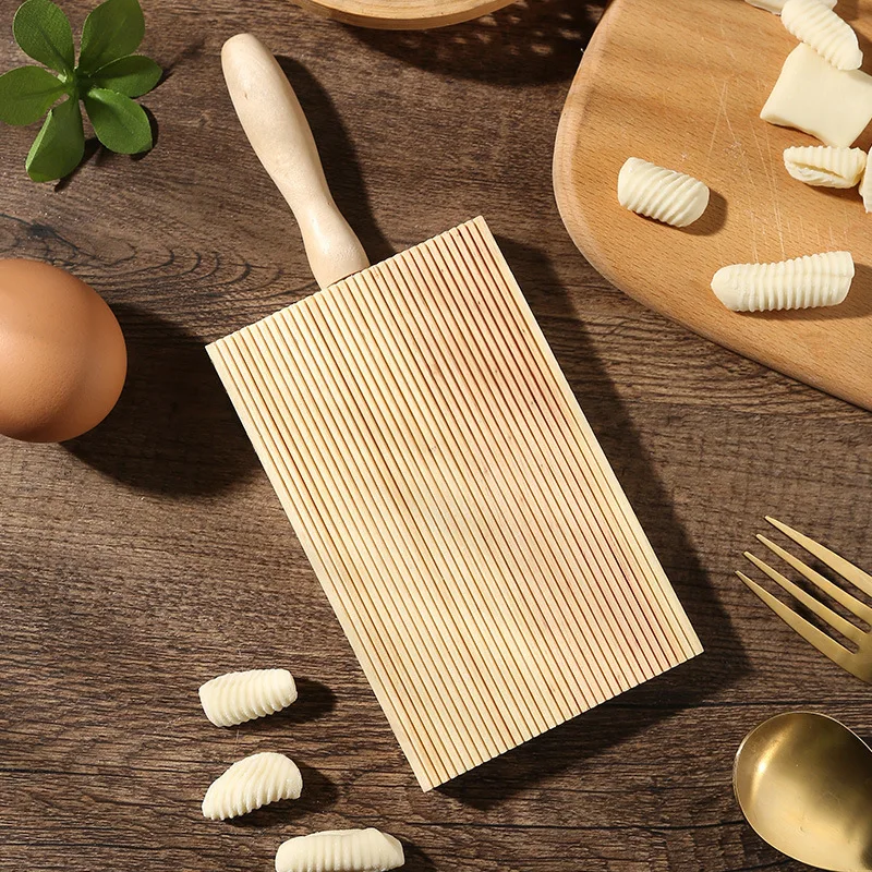 2026 Hot Sale Wood Rubbing Panel Italian Soup Dumpling Tool Pasta Board Baking Stripe Shaped Mold Spiral Hemp Food Board