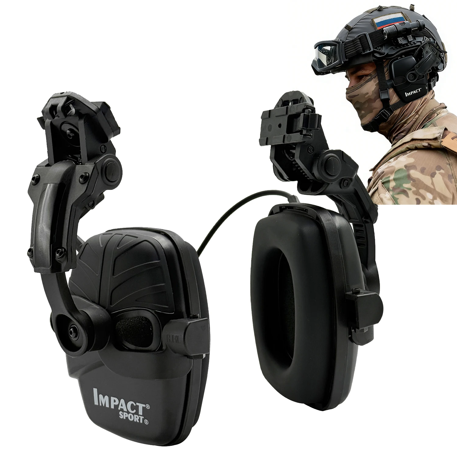 

Тактическая гарнитура YHKEMA с шумоподавлением для военного и охоты, с звукоснимателем и наушниками с шумоподавлением