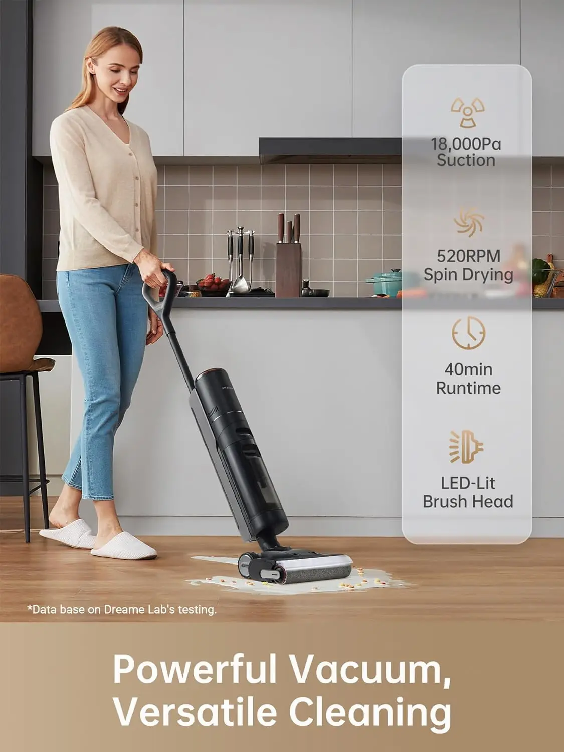 Dreame H13 Pro Wet Dry Smart Floor Cleaner Vacuum Mop Hard Floors 140°F Brush Wash Hot Air & Dual Rotation Self-Cleaning 120 V