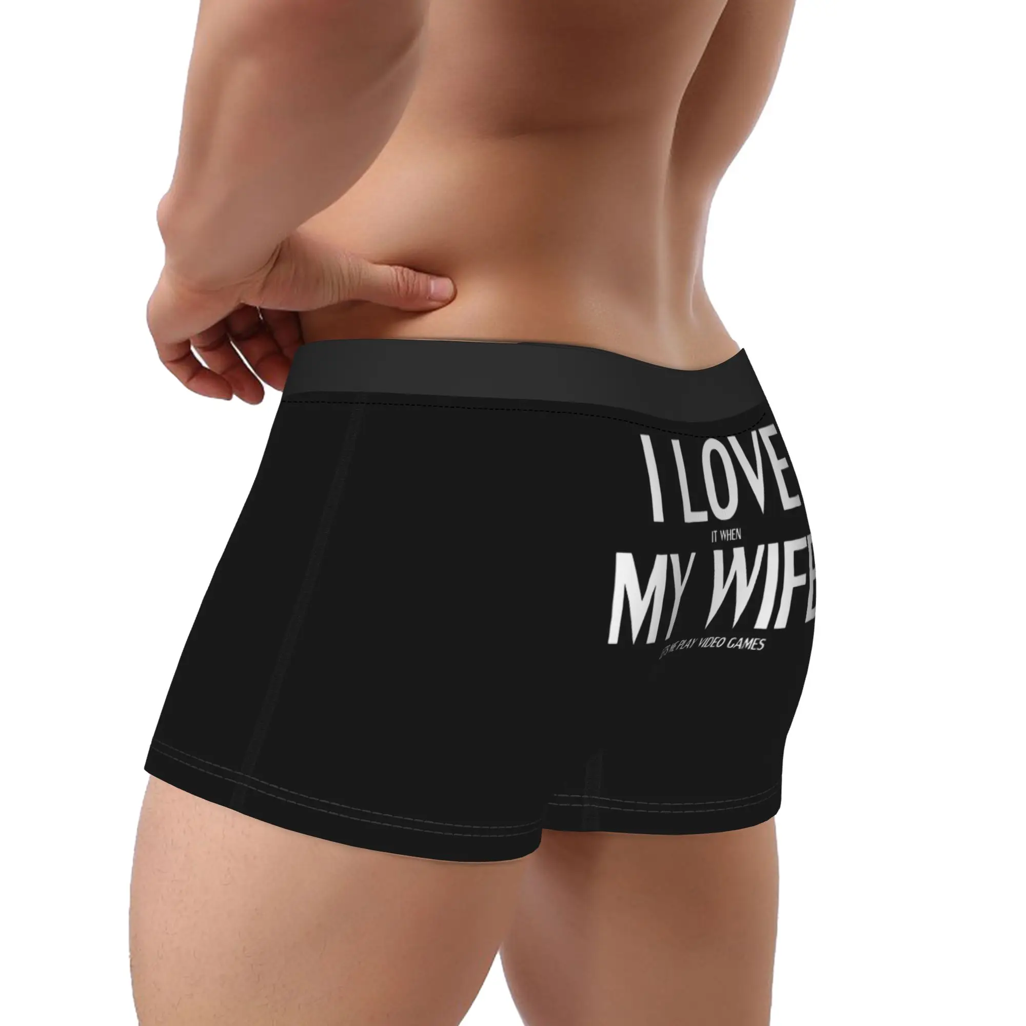Men's I Love My Wife Gamer Gift Underwear  Hot Boxer Briefs Shorts Panties Male Soft Underpants Plus Size