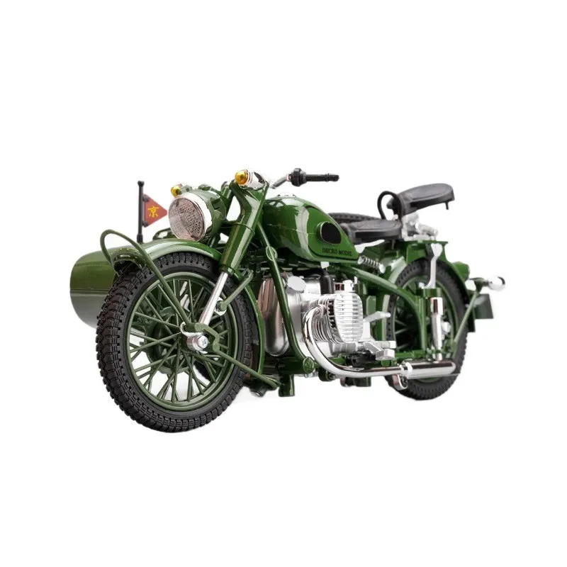 1:10 Tricycle Motorcycle Alloy Diecast Motorcycle Model Toy Vehicle Collection Sound And Light Off Road Autocycle Toys Car Gift