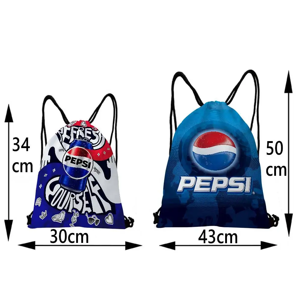 Soda Brand Art -Pepsis حقائب برباط مطبوعة عتيقة حقائب هدايا للحفلات، حقائب ظهر برباط رياضية للصالة الرياضية والسفر والاستخدام الترفيهي #3