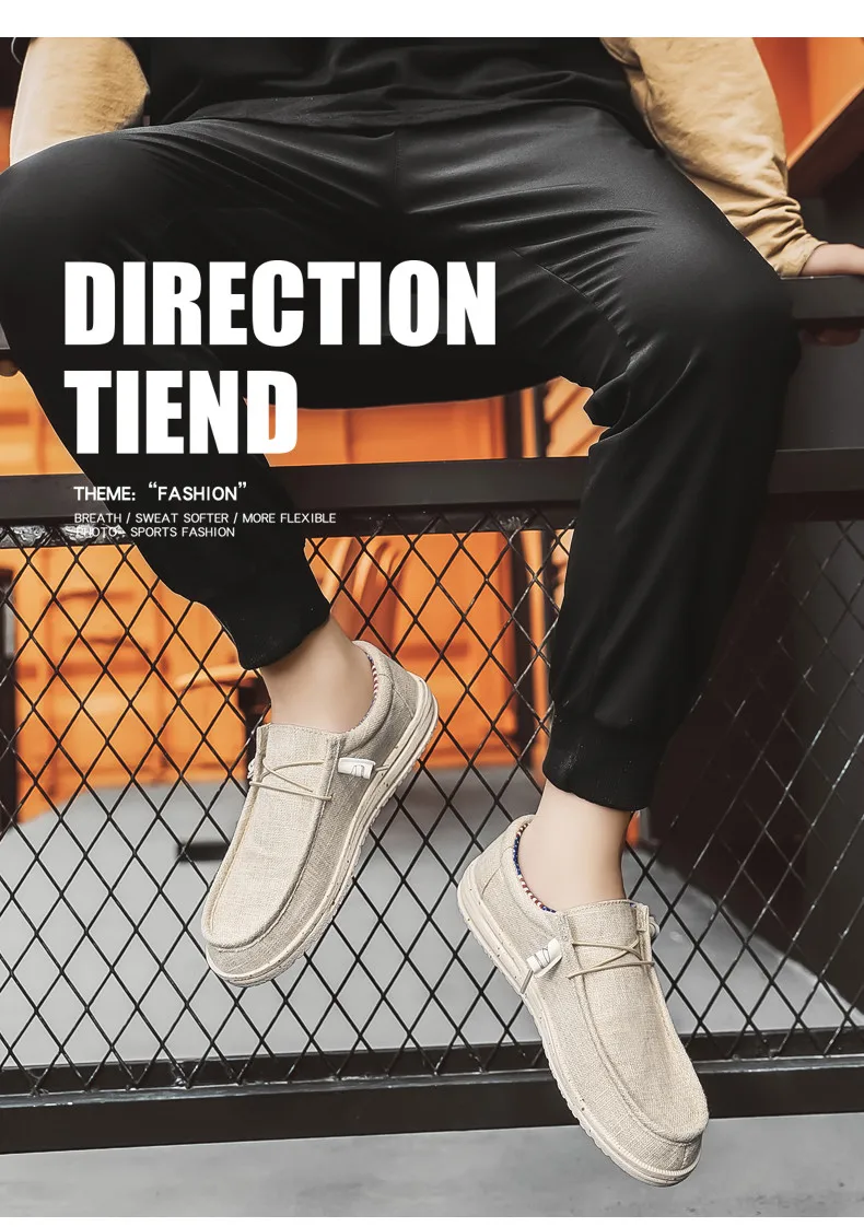 Männer 2024 neue Freizeit Turnschuhe Frühling Sommer atmungsaktive leichte Outdoor-Segeltuchs chuhe große Herren schuhe Walking Loafers – Detail 5