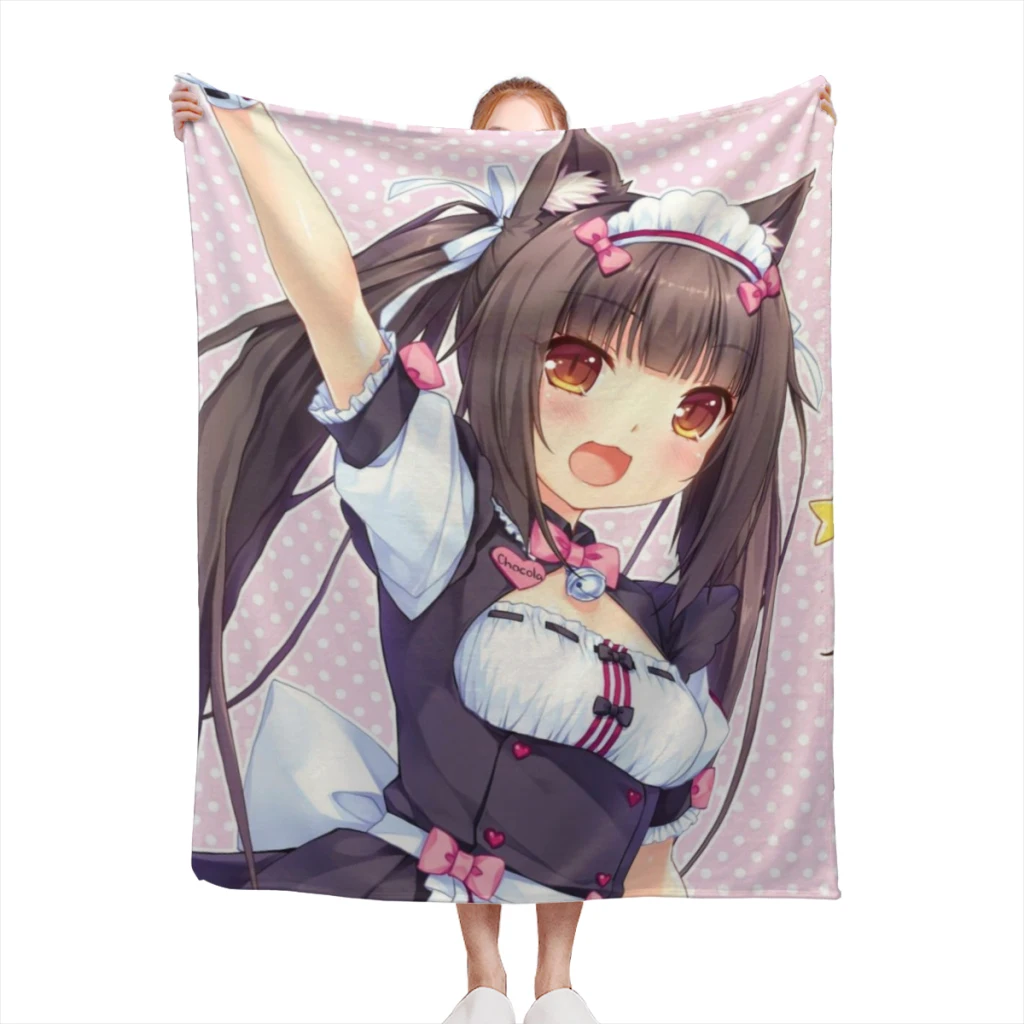 Anime Nekoparas Kawaii Cute Comfortable Flanne Blanket Fluffy Soft Bedroom Decor Sofa Blankets Comforter Home and Decoration