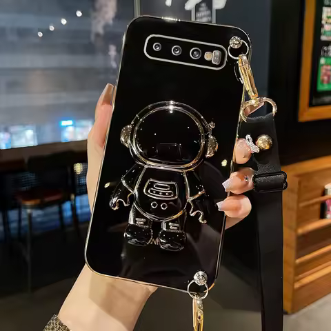 Astronaut Crossbody Lanyard Phone Holder Case For Samsung Galaxy S8 S9 S10 S22 S20 S21 Fe S23 Note 8 9 10 20 Plus Ultra Cover