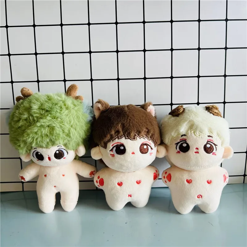 

Cute 10cm Naked Doll Anime Cosplay Mini 10cm Cotton Doll with Brown White Green Hair Plushie Xmas Gifts