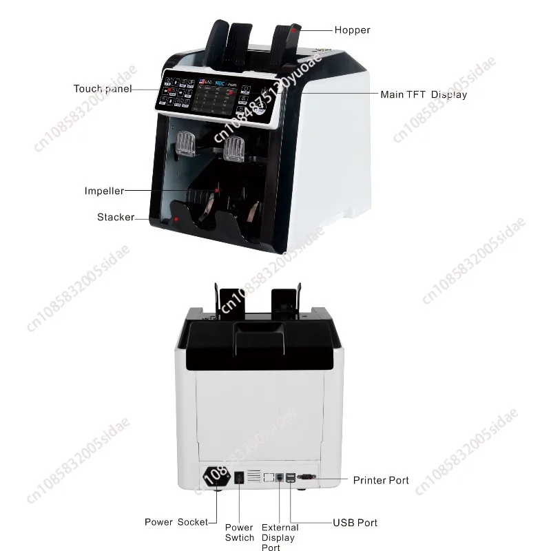 

AL-950 Счетчик валют CIS Распознавание изображений Смешанная валюта Общая сумма Вертикальная машина Половина и полный сортировщик