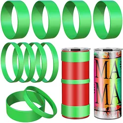 Silicone Bands for Sublimation Tumbler Blanks 2 Sizes Elastic Sublimation Holder Prevent Ghosting Heat-Resistant Green 10pcs