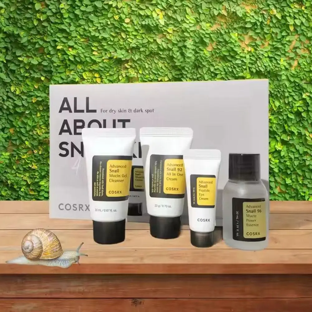 

High-end Snail Mucin 96% Korean Skin Care Kit Niacinamide & Hyaluronic Acid Essence/Face Cream/Cleansing Milk/Eye Cream