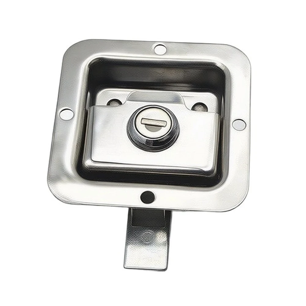 304 Stainless Steel Recessed Paddle Latch with Flush Handle Design for Truck Trailer and Cargo Box Door Locking