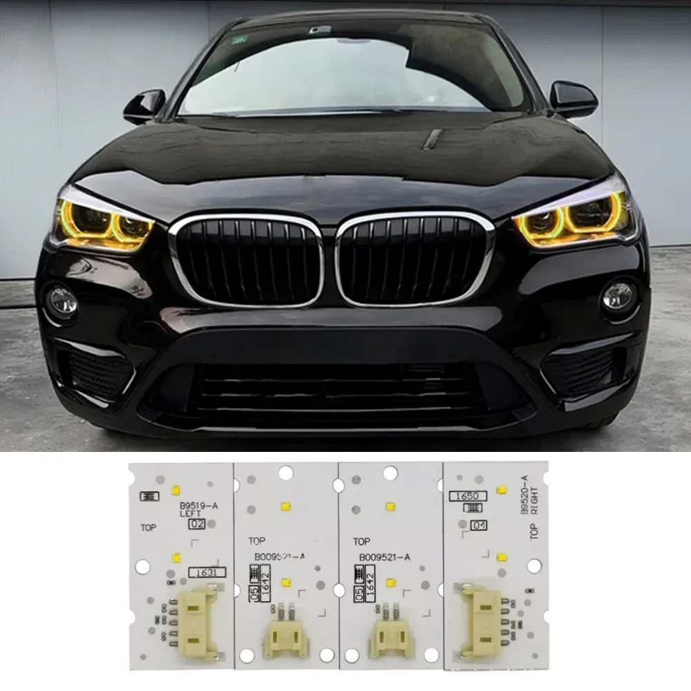 

Yellow Daytime Running Light Boards For BMW X1 F48 2017-2019 LED Headlight Angel Eye DRL Refit Yellow 63117428791 63117428792