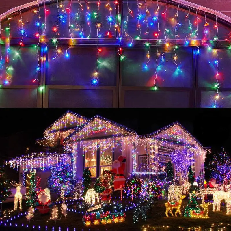 

Christmas Light Icicle Curtain Lights Fairy Light Garland Decoration Outdoor Garden Courtyard Festival Party Decoration Light