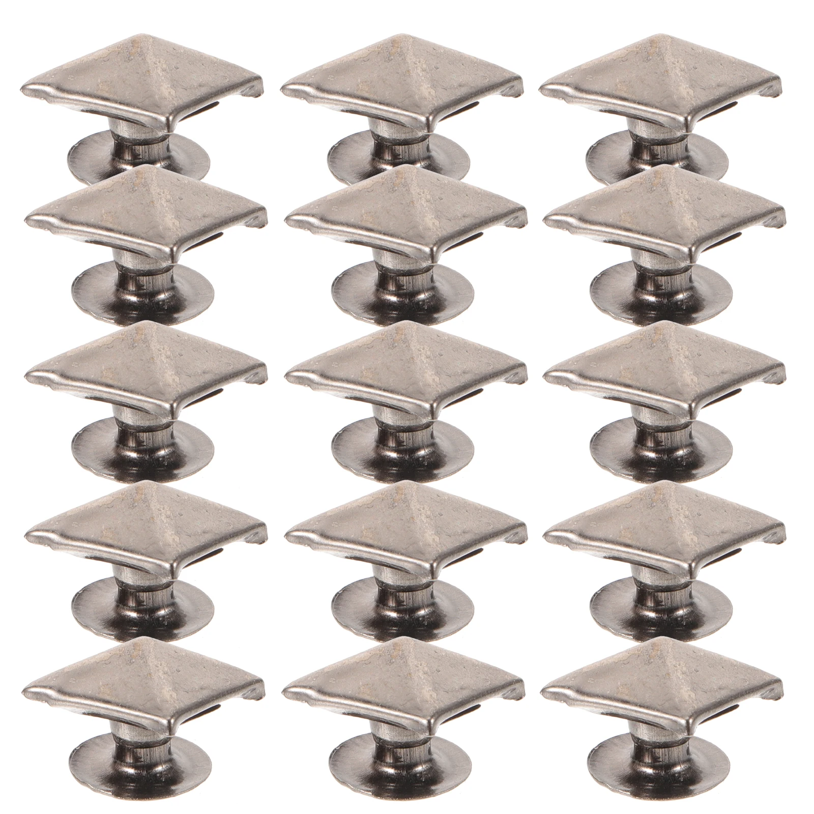 

100pcs Pyramid Punk Studs 10mm Square Nail DIY Crafting Brass Retro Spikes for Bag Clothing Shoes Decor