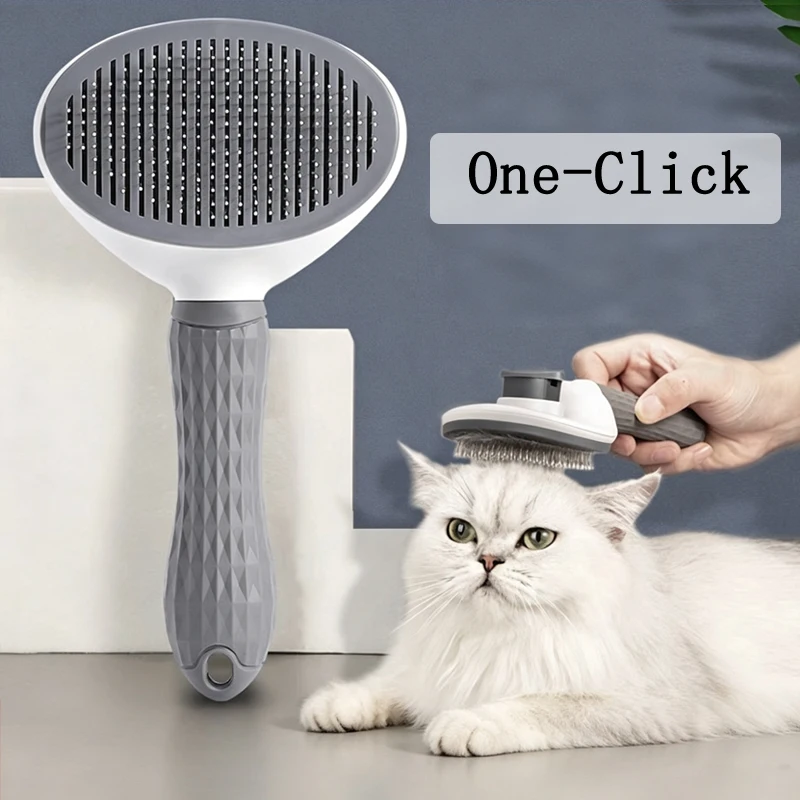 Self Cleaning Hair Remover & Dematting Brush, One-Click Grooming Comb for Cats Dogs, Pet Accessories