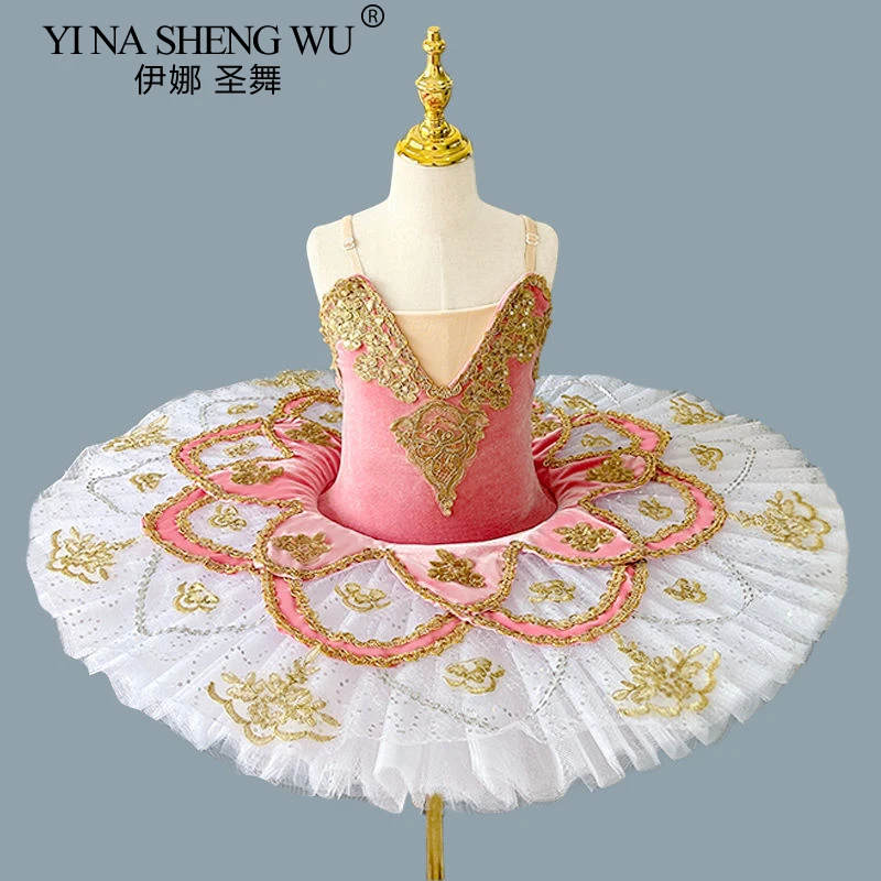 New Ballet Tutu Skirt Girls Women Velvet Professional Pancake Dance Costumes Dress Skirt Ballerina Performance Practice Outfit