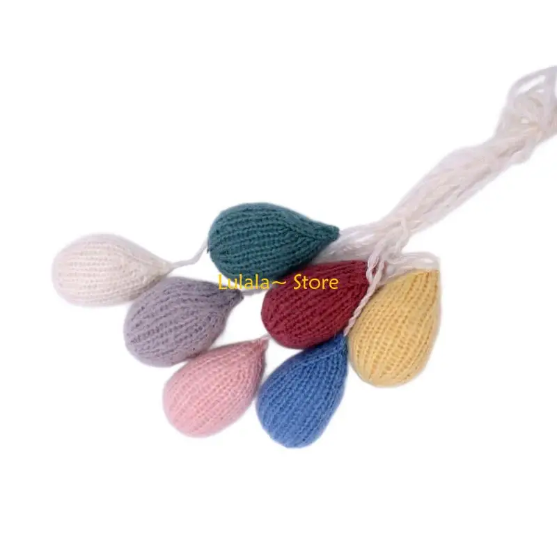 Y4QA Baby Photography Props Knitted Balloon Set Photo Decors Newborn Photo Backdrop