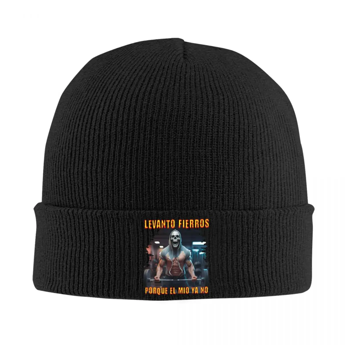 Levanto Fierros Porque El Mio Ya No Beanie Hats Calacas chidas gym Trendy Caps Male Hippie Knitted Hat Winter Warm Beanie Hat