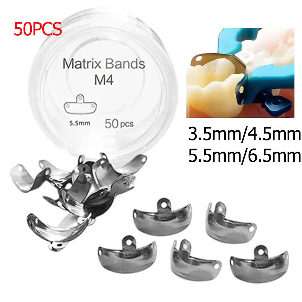 

50pcs Dental Matrix Bands Metal MatricesSectional Contoured Dentist Tools Dentistry Material
