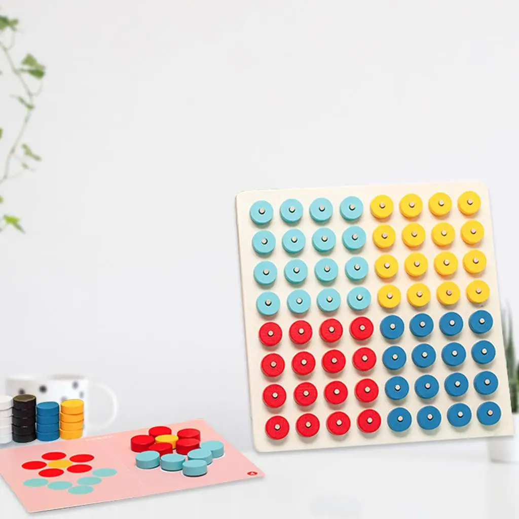 木の色分けスタッキングペグパズルモンテッソーリおもちゃ誕生日プレゼント