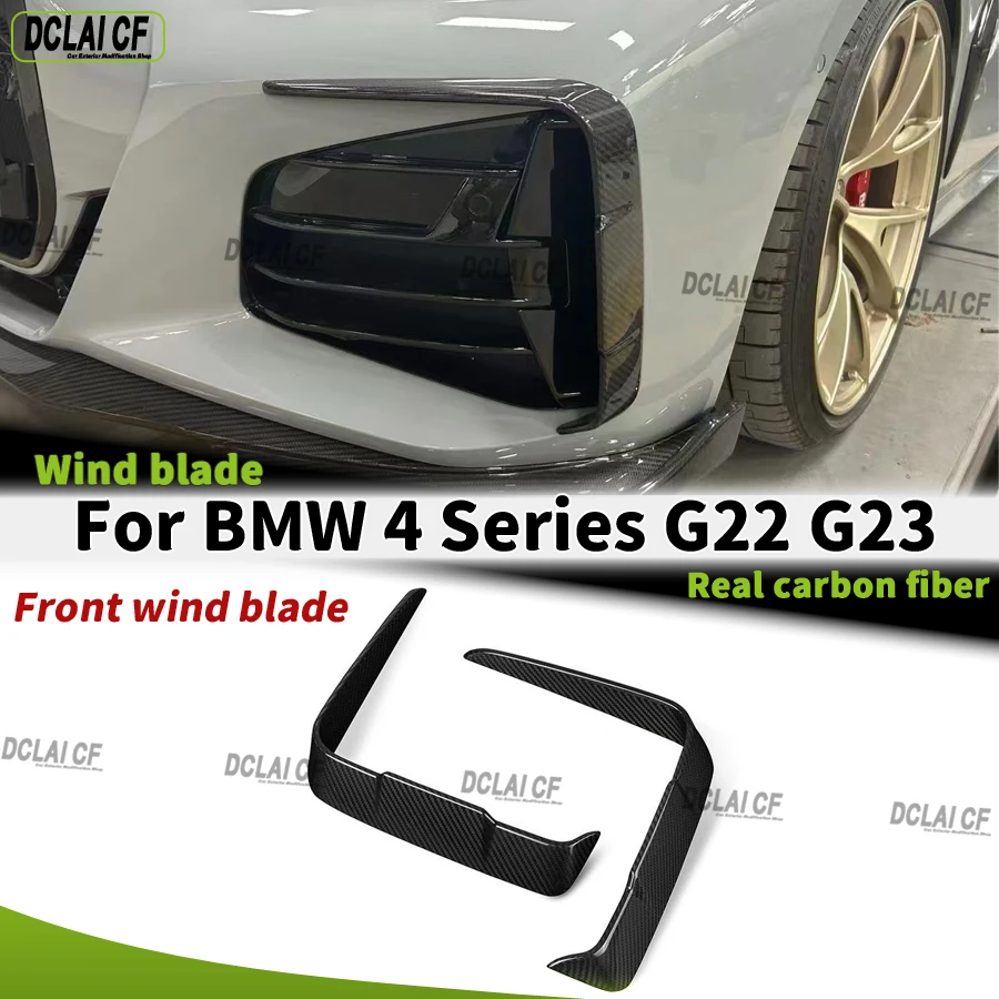 For BMW 4 Series G22 G23 Double doors Carbon fiber front and rear bumper spoilers air deflectors and vent trim pieces
