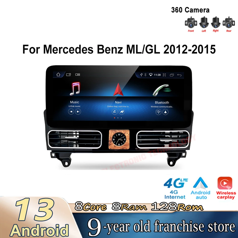 

12.3" DSP Android 13 For Mercedes Benz ML/GL NTG 4.5 2012 - 2015 Android Auto Car Radio GPS Navigation Video Stereo 4G Lte BT