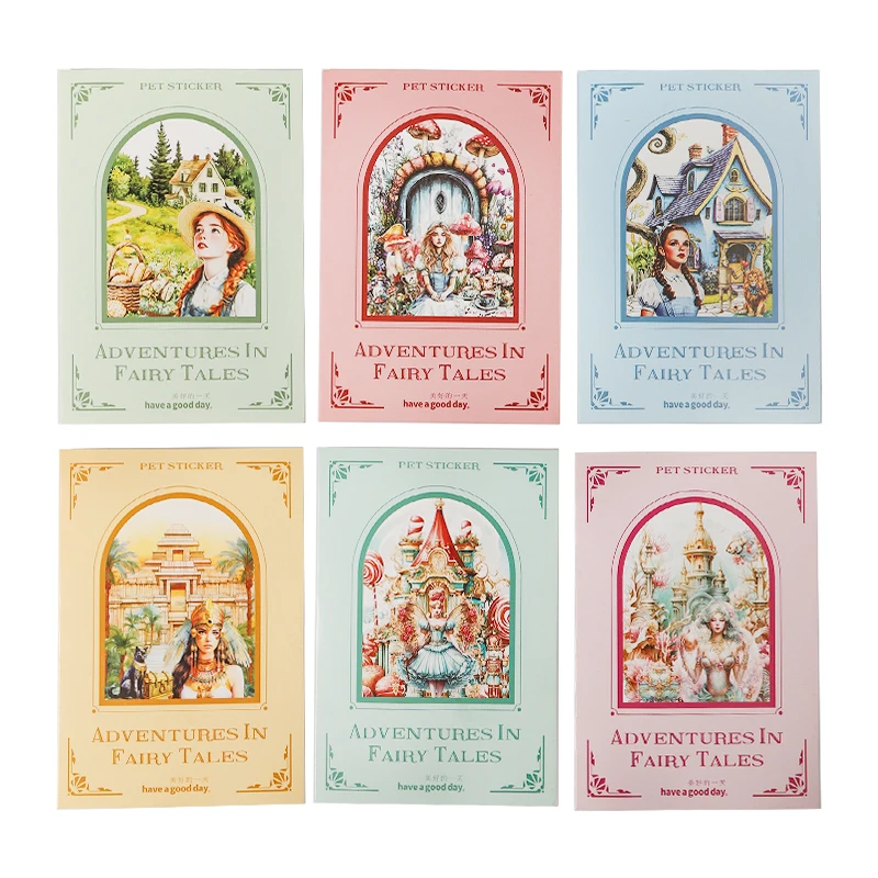 12packs/LOT Fairy Tale Travel Notes Series decorative PET sticker