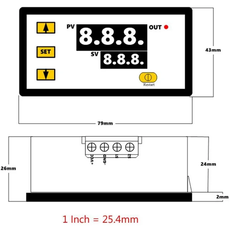 Termostato de pantalla LED con Control de temperatura Digital, línea de sonda AC110, 220V, 20a, instrumento de Control de calor/refrigeración