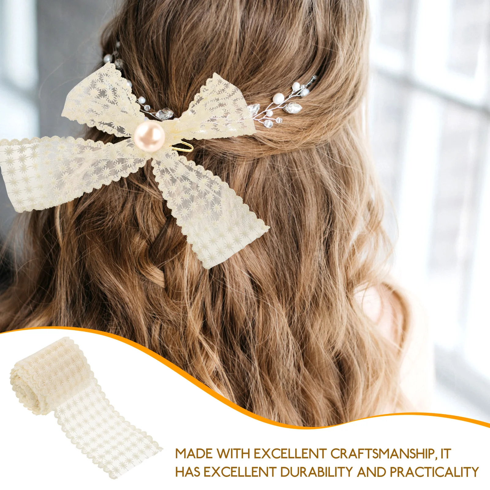 

1 Roll Wedding Dress Diy Wear-Resistant Lace Trim Embroidery Sewing Fabric Trim For Clothes Skirt Hair Accessories