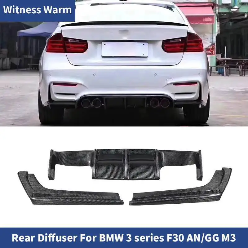 Lèvre de diffuseur de pare-chocs arrière en Fiber de carbone, adaptée à la BMW F30 320i 325i 328i 335i AN/Good GO M3 2012 – 2018