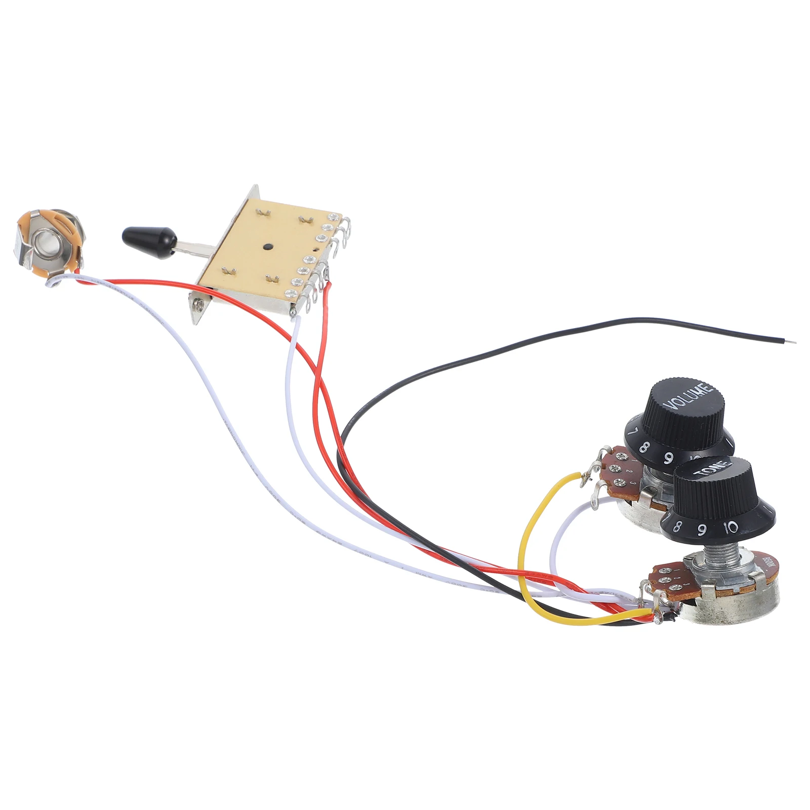 

Electric Guitar Potentiometer Harness Set Pre Wired Durable 5 Way Switch Pickup Wiring Kit Plastic Metal Components Guitar Parts