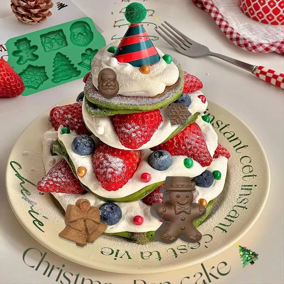 2026 Trend 2PCS Large Christmas Silicone Molds Handmade Soap Chocolate Jelly Candy Candles Food Grade Tray 6 Holiday Shape Molds