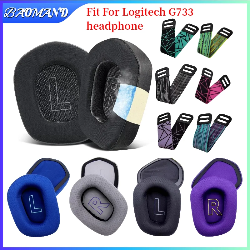 

1 set Replacement Ear Pads Earpads Headband for Logitech G733 Headphone Softer Protein Headset Earmuff Earphone Sleeve