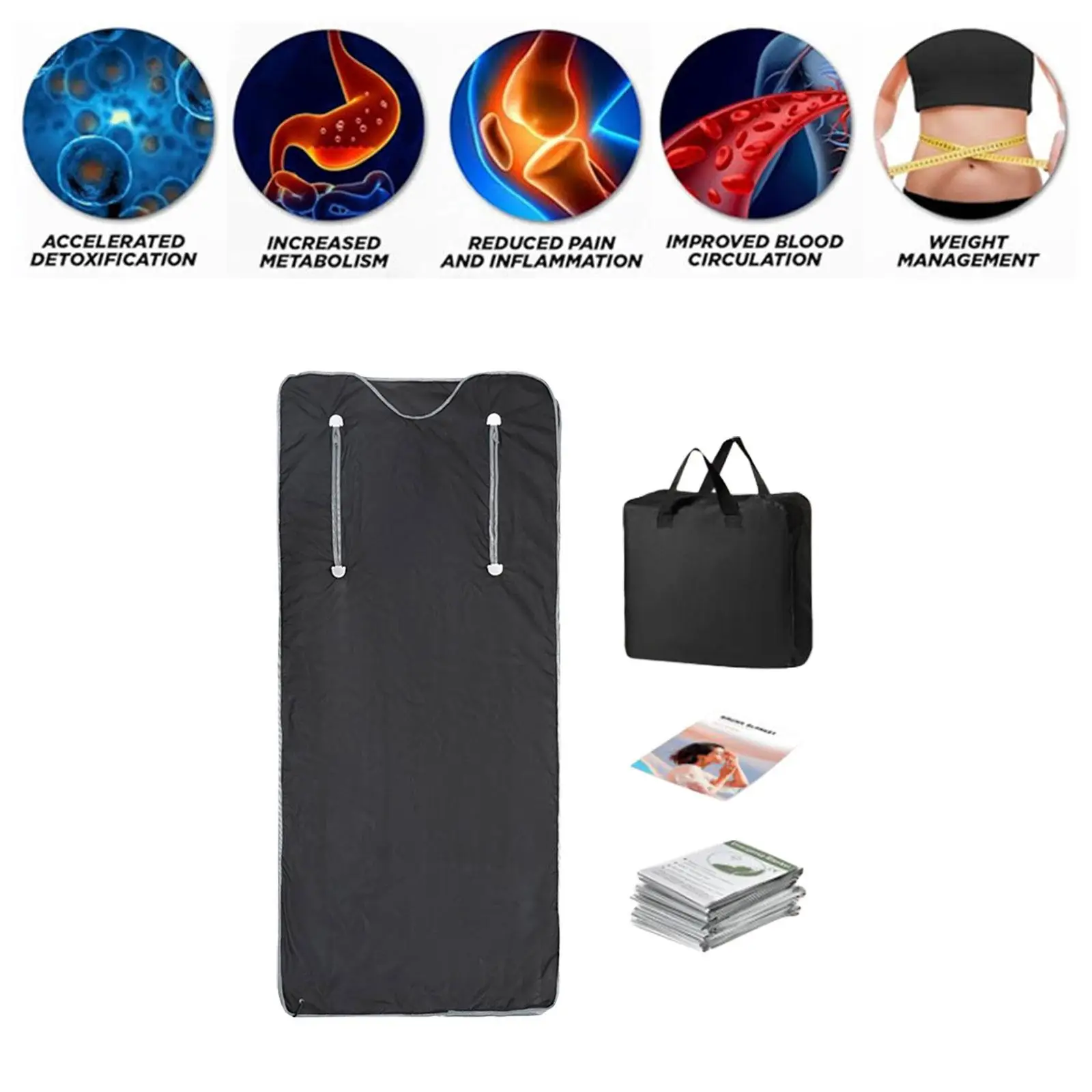 

Infrared Sauna Blanket Far Infrared Heat Temperature Control Waterproof Oxford Cloth 30-60 Min Timer Thermal Blanket Home Sauna