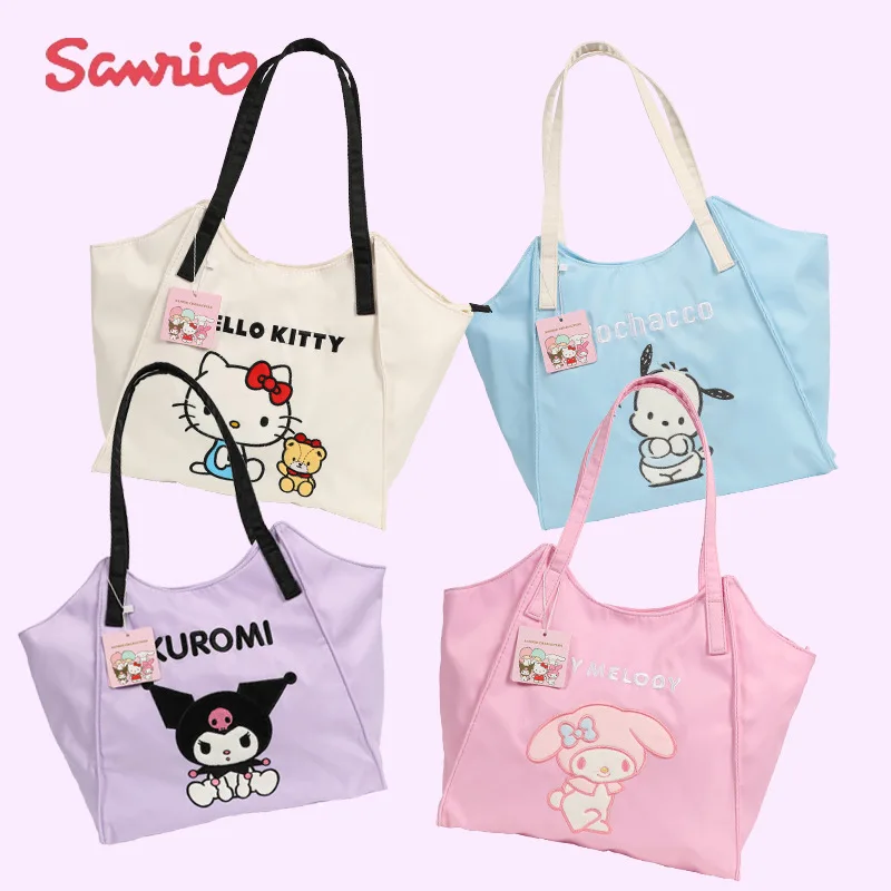 

Kawaii Anime Hello Kitty Pochacco Tote Shoulder Bag Cute Cartoon Kuromi My Melody Sweet Shopping Tote Bag Girls Gifts