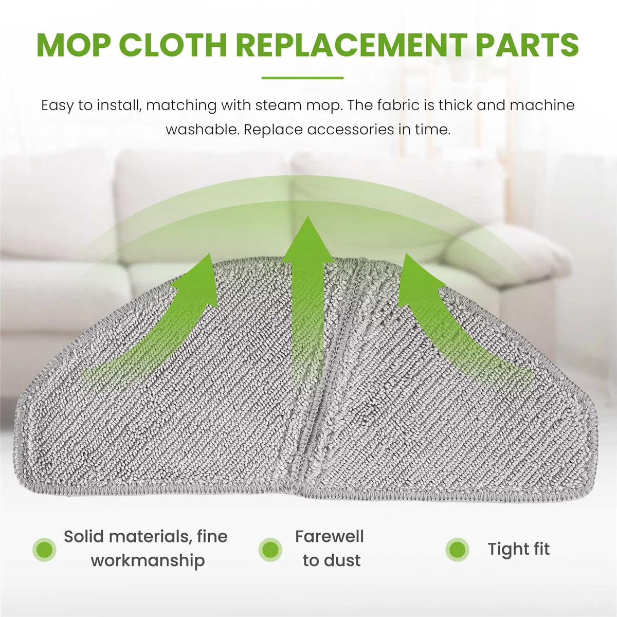 Cleanable Microfiber Mop Cloths Replacement Parts for Midea S8+ M7 Pro Robotic Vacuum Cleaner