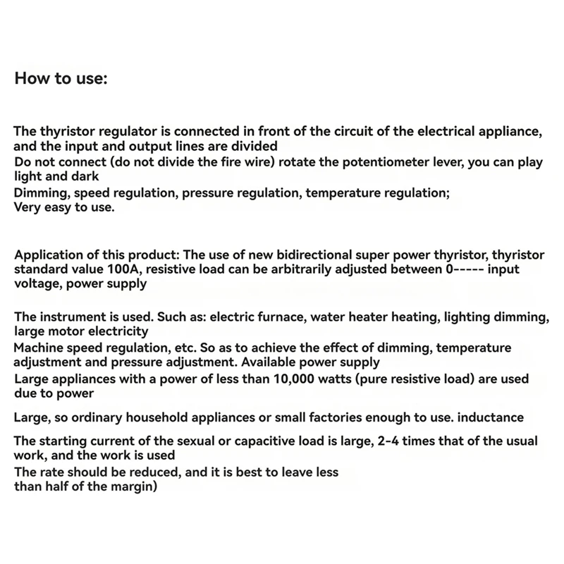 High Power 10000W Thyristor Regulator AC110V-220V Electronic Regulator Motor Module Dimmer Thermostat High Current