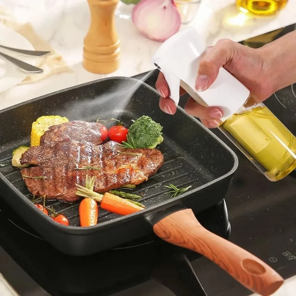 Botella pulverizadora de aceite de oliva mejorada, pulverizador de vapor de vinagre para hornear, botella vacía, dispensador de aceite en aerosol para barbacoa, herramienta de Picnic, 1 unidad