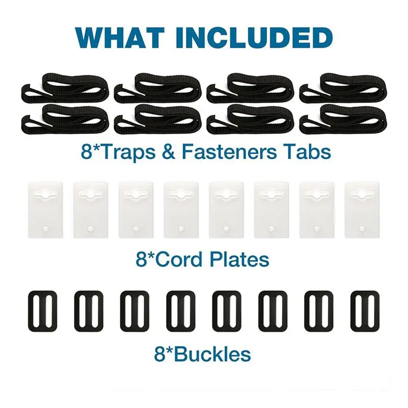 A76I-24Pcs Swimming Pool Cover Roller Attachment Straps Kit Universal Solar Blanket Reel Nylon Webbing Strip Buckle Fasteners