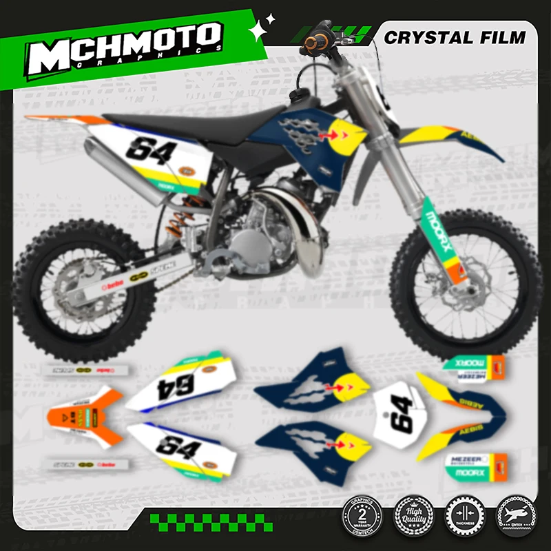 

MCHMFG мотоциклетная графика фоновая наклейка наборы наклеек для KTM 2009-2015 SX50 номер имя на заказ