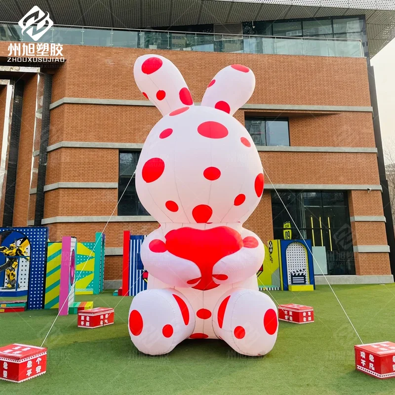 Customized inflatable cartoon rabbit model with blower, outdoor advertising promotion activity decoration props