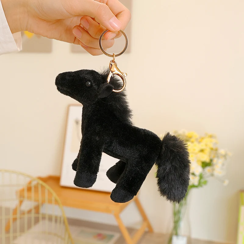 Adorable llavero de caballo, nuevo caballo, juguete colgante de felpa, muñeco de peluche, decoración del hogar para sala de estar, regalo de cumpleaños para niños