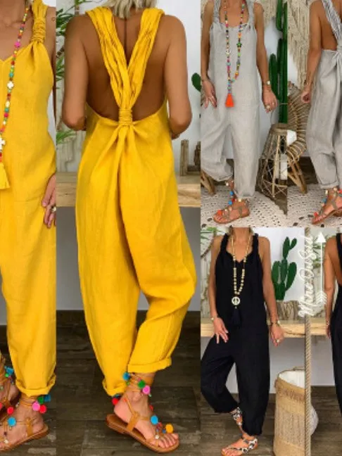 Losse oversized onepiece Susps Wide Street Sle Casual broek Lange broek Dames Faion Herfstcollectie