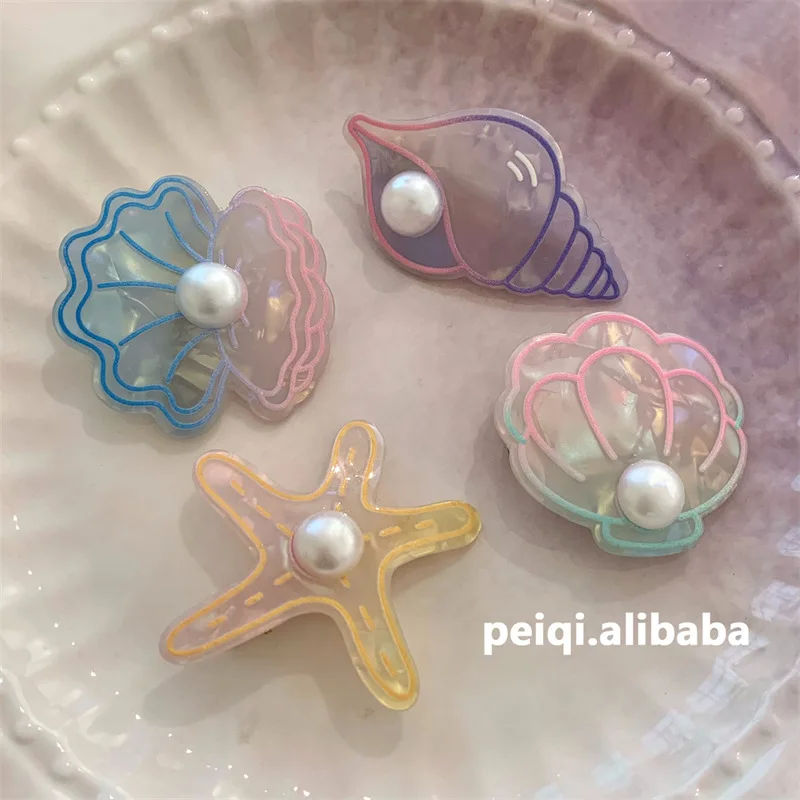 Holiday Wind Ocean Collection Hairpin Shell Starfish Conch Scallop Bangs Hairpin Clip Bangs Hairpin Clip Hair Accessories Hair