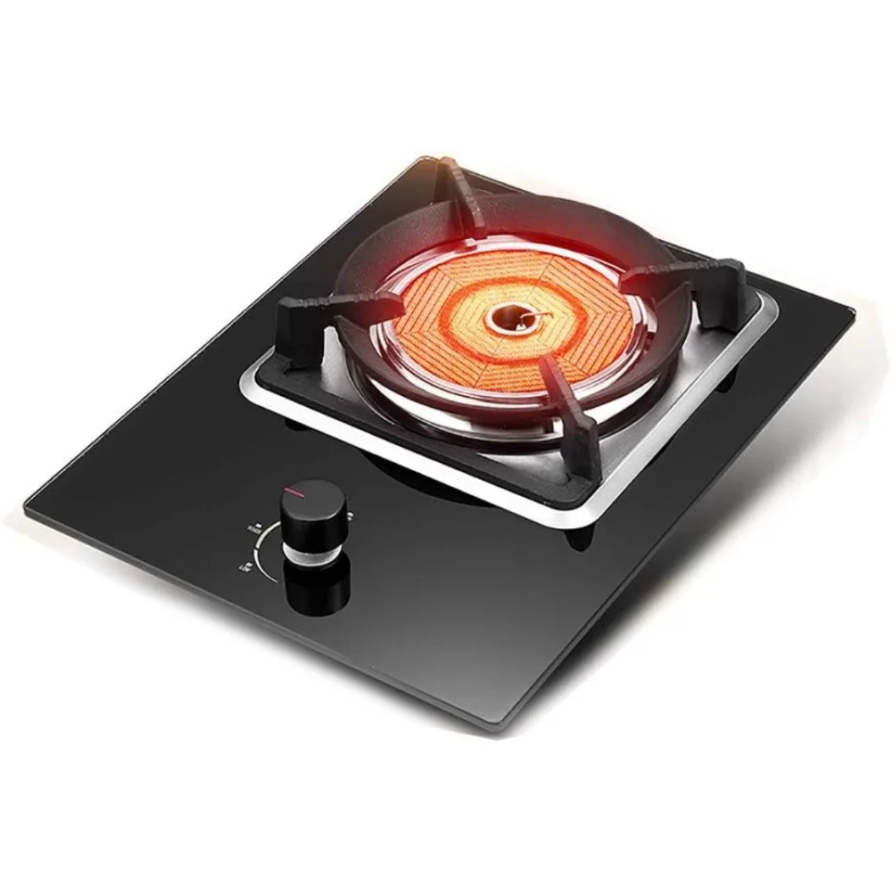

Burner Gas Cooker Cooking Gas Cooktop Micro Flame Infrared Burner Black Glass Built In Hob Lpg Ng(LPG)