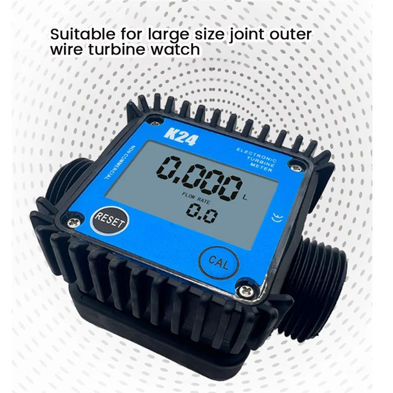 LCD Fuel Flow Meter K24 for Turbine Digital Die-Sel Fuel Flowmeter Favorable Liquid Water Flow Measuring Tools