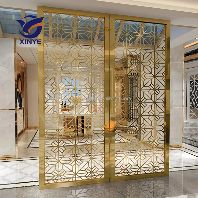 custom.OEM Designs Metal Carved Painting Veneer Partition Aluminum Engraved Perforated Screen Divider Plates Floor to Ceilin