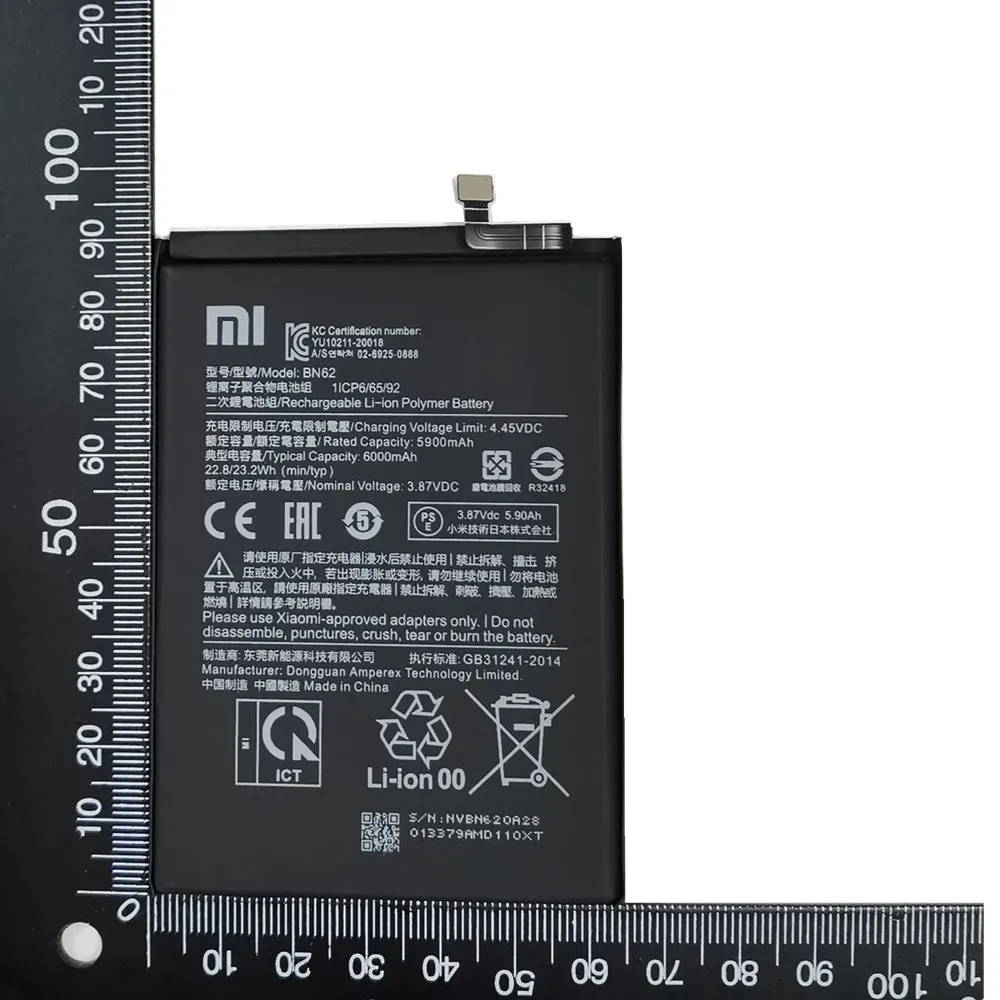 2025 Years BN62 100% Original Battery For Xiaomi Redmi Note 9 4G / Redmi 9T / POCO M3 6000mAh Phone Bateria Batteries Fast Ship