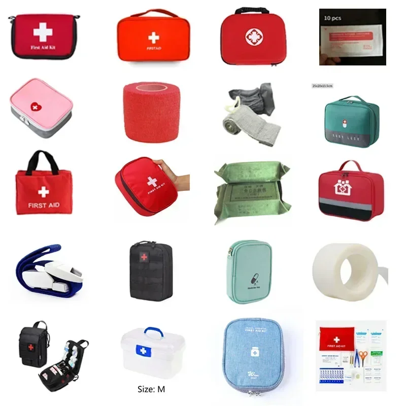 1pc Empty First Aid Kit Portable Medicine Pills Bandages Medicine Storage Bag Organizer Case Zipper Emergency Medical Kit