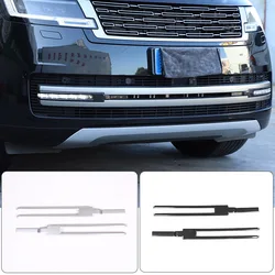 ABS Carbon Fiber/Silver For Land Rover Range Rover Vogue L460 2023 2024 Car Front Fog Lamp Frame Decoration Strip Accessories