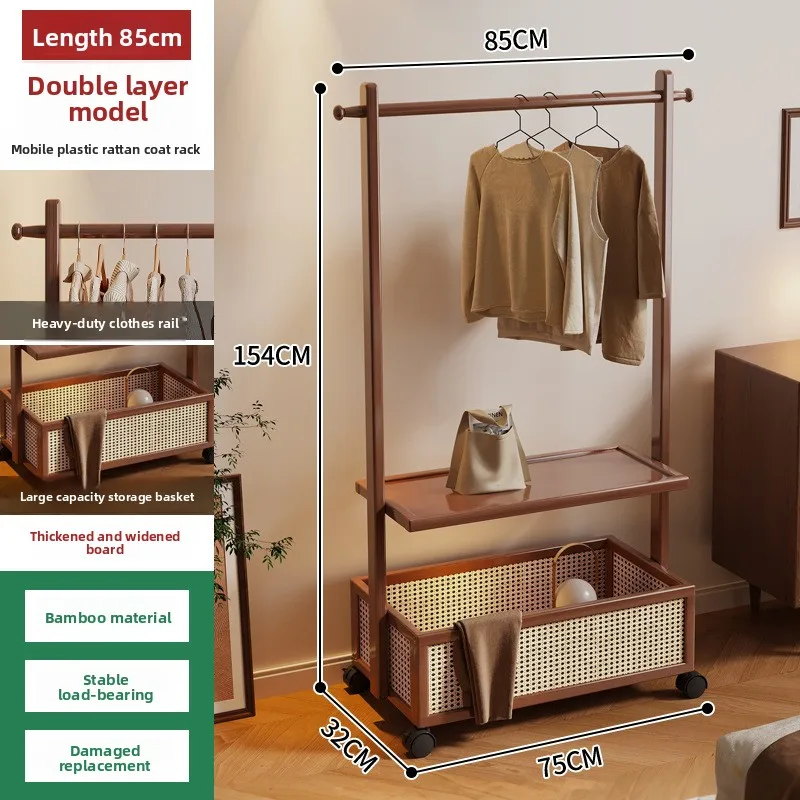 

Simple hanger Floor-to-ceiling vertical bedroom laundry basket Hanging hanger Movable coat rack Multifunctional storage rack